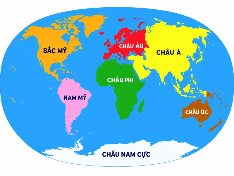Thế giới hiện nay chi thành 7 châu lục